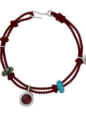 GOOGMO本命年红绳红玛瑙编织绳手链好运上岸太岁手绳手饰鸿运礼物