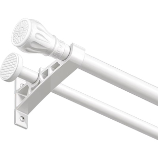 罗马杆窗帘杆支架固定托架打孔双杆一整套挂钩强力承重伸缩杆轨道