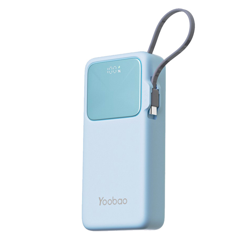 羽博充电宝3c认证可上飞机yoobao充电宝20000毫安官方旗舰店新款快充自带线2万大容量超薄小巧便携移动电源