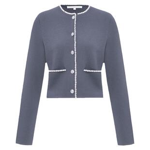 OBEG欧碧倩小香风羊毛针织衫开衫女法式短外套10463096