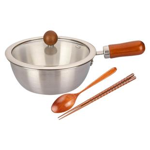 摩登主妇304不锈钢泡面碗带盖家用一人食小汤锅带手柄螺蛳粉面碗