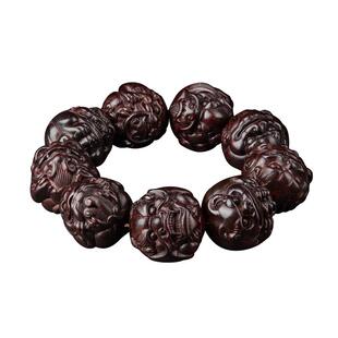 正品小叶紫檀手串男士龙生九子貔貅文玩佛珠檀木质盘玩转运珠手链