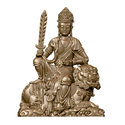 黄铜文殊菩萨佛像摆件迷你随身佛