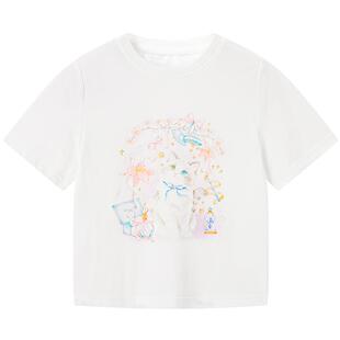 [凉感速干]MINIPEACE太平鸟童装女童短袖T恤儿童可爱夏装上衣抑菌