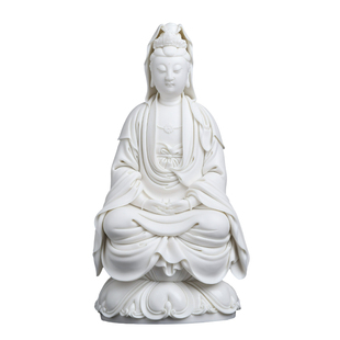 戴玉堂陶瓷古莲观音佛像摆件大师郑金土客厅家用供奉艺术收藏送礼