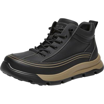 百思图25冬季新款加绒保暖运动马丁靴时尚户外棉鞋男低靴17830DD5