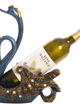 序强树脂天鹅红酒架轻奢酒柜装饰