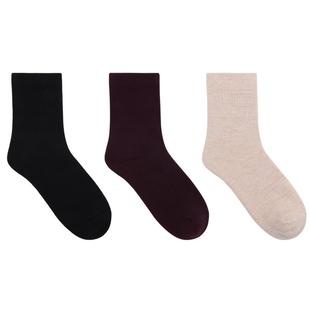 棉元素女袜冬天加厚毛圈袜女生中筒袜舒适加绒纯色棉质袜子M20527