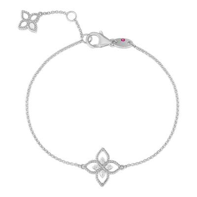 四瓣花18K金钻石小花手链