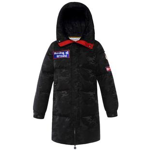 传淇/COYACAL90%白鹅绒399克加厚羽绒服男中长款大翻领情侣迷彩