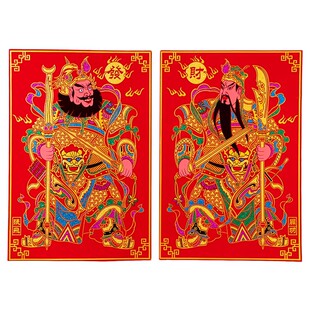 门神贴大门防盗门2026年绒布自粘门贴秦叔宝张飞关羽新年春节门画