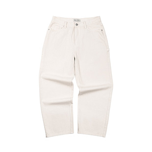 MRA男装白色B01伐木工装水洗牛仔裤纯棉直筒多口袋休闲长裤男春秋