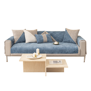 侘寂风雪尼尔沙发垫四季通用防滑简约现代沙发套罩新款2026坐垫子