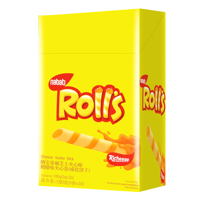 芝心棒奶酪味夹心卷丽芝士纳宝帝