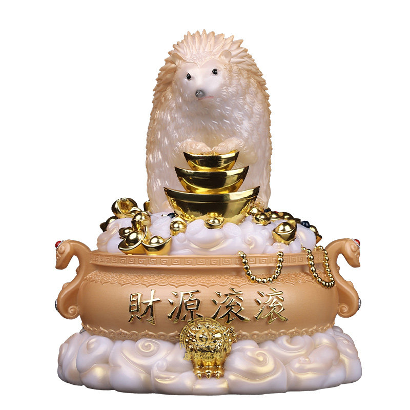 六大家族仙家真身汉白玉摆件中式