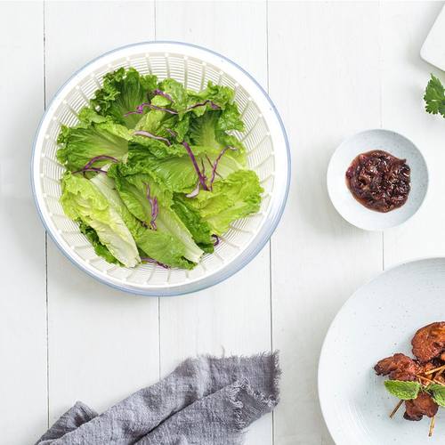 多功能按压蔬菜脱水器健身餐家用器水果沙拉沥水旋转篮甩干大容量