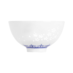 景德镇官方陶瓷无铅釉中青花玲珑碗个人专用精致家用高颜值单碗