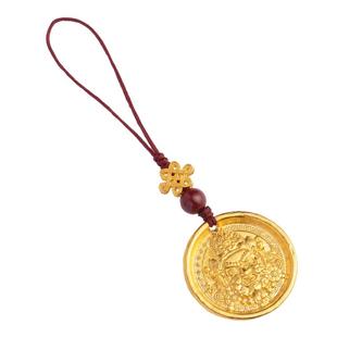 琼睿藏式财运手机挂绳手机链挂件女吊坠黄财神钥匙扣黄铜金色高级挂饰u盘包挂坠男挂件精致本命年平安手机链