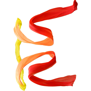 李玉刚敦煌飞天舞长绸缎儿童舞蹈彩绸真丝渐变彩带丝带水袖舞飘带