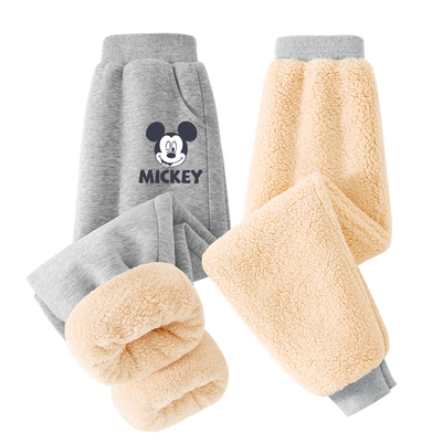 迪士尼儿童加绒加厚裤子秋冬新款