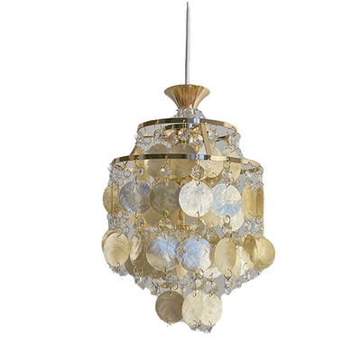 法式美式风铃阳台玄关贝壳吊灯