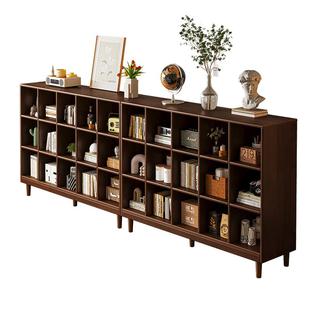 樱桃木色实木书柜北欧简约客厅自由组合格子柜日式置物展示柜书架