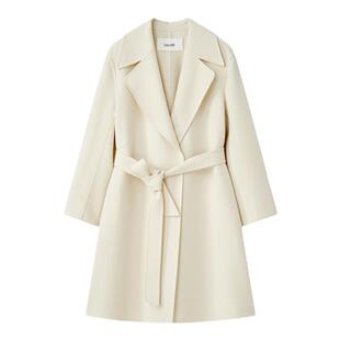 【绵羊毛】Laurel劳芮新款丝毛绒系带中长大衣LWL361D00200