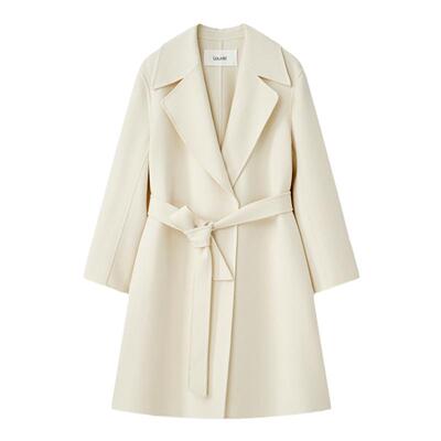 【绵羊毛】Laurel劳芮新款丝毛绒系带中长大衣LWL361D00200