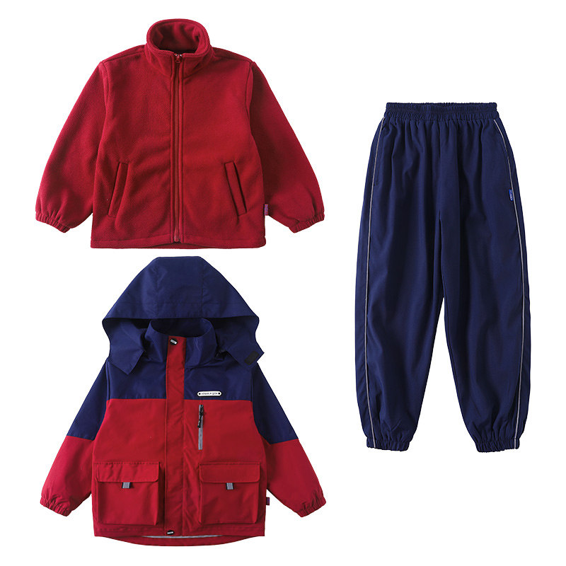班服小学生校服套装三件套冲锋衣外套防风衣秋冬装英伦幼儿园园服