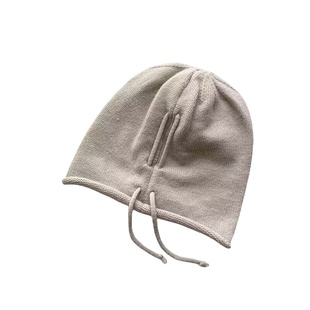 针织月子帽子女秋冬季系绳款女士堆堆帽高级感韩系冷帽大头围百搭