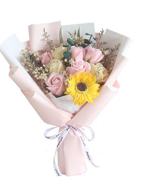 清新浪漫女生送花束创意永生香皂花向日葵玫瑰七夕节毕业生日礼物