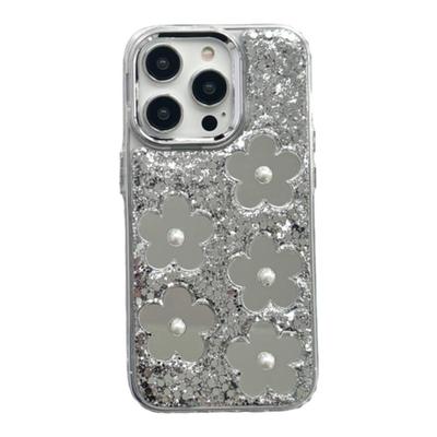 适用iPhone滴胶花朵镜面手机壳