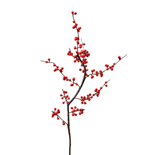 逅里 冬青红果仿真花高档乔迁大吉布置花束 2026新年装饰花束摆件