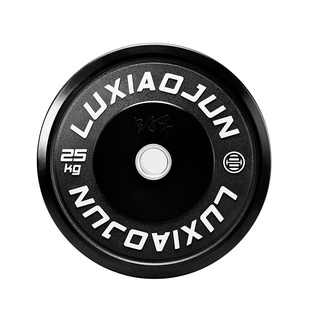 吕小军(luxiaojun)黑色橡胶全胶杠铃片臀推臀桥卧推硬拉深蹲举重