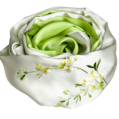 围巾丝巾女真丝手工苏绣旗袍披肩