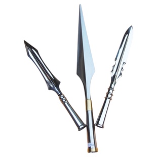 酷鹏不锈钢红缨枪头霸王枪长矛头武术器械枪尾戟道具枪手工未开刃