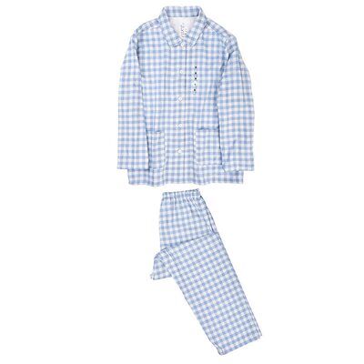 原单品质纯棉长袖情侣格子家居服