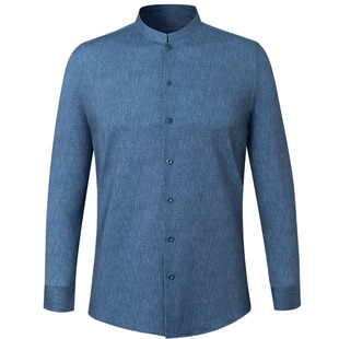 【天然免烫】Degre Zero零度男士长袖衬衫立领140s匹马棉宽松衬衣