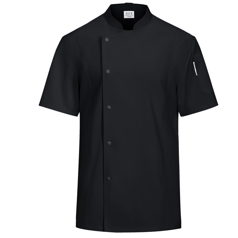 冰丝速干厨师工作服定制短袖工装酒店厨房高级厨师服长袖印绣logo