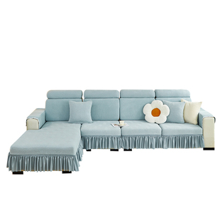 沙发套罩全包万能套客厅弹力带裙边贵妃四季通用轻奢坐垫保护套子