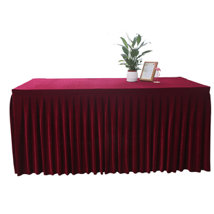 定制活动办公室酒店展会会议室桌布台布金丝绒布套长方形桌裙套