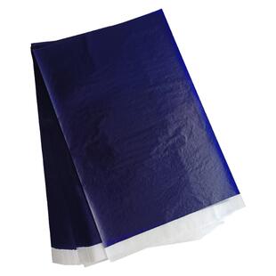 a4双面蓝色复写纸带白边不脏手蓝色拓印纸踏蓝纸透染印纸临摹复写纸蓝色大号大张复印纸蓝色复写拷贝纸染色纸