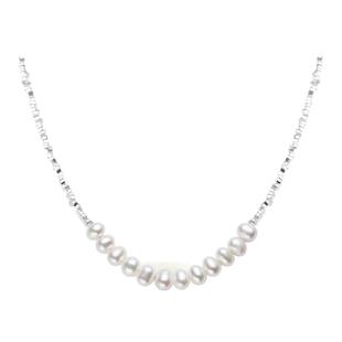 周大生碎银子珍珠项链轻奢小众高级感纯银锁骨链情人节礼物送女友