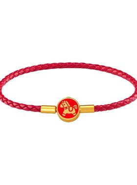 马年红绳男女通用礼物真皮手链