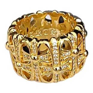 薛之谦泰银方形墓葬戒指符文十字架宽版镀S925纯银霸气朋克食指戒