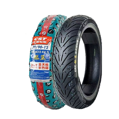 正新轮胎70/90-12电动车外胎SC-12 41L TL龙王真空胎全天候半热熔