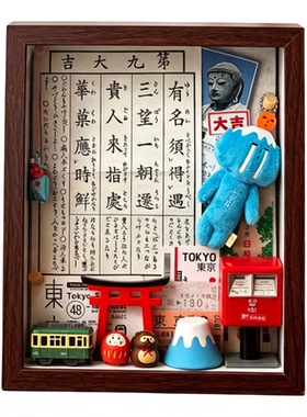 御守收纳相框旅游周边纪念品整理透明防尘盒diy手工中空相框立体