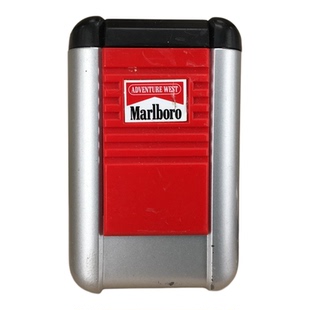 原装正品90年代全新万宝路marlboro银灰骚红便携烟灰缸经典周边