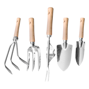 园艺不锈钢木柄花铲多肉工具种菜养花盆栽家用起草器松土户外套装