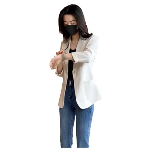 九分袖薄款小西装外套女2025秋季新款今年流行休闲防晒小西服上衣